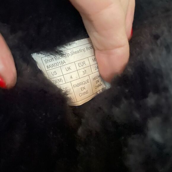 206 Collective Black Suede Leather Fur Lined Winter Boots (Size: 7) - Picture 8 of 12